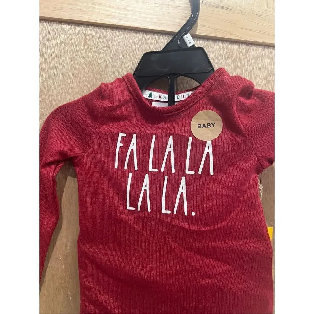 Rae Dunn Fa La La La La Baby Christmas Jammy Set Size 6-9 Month NEW
